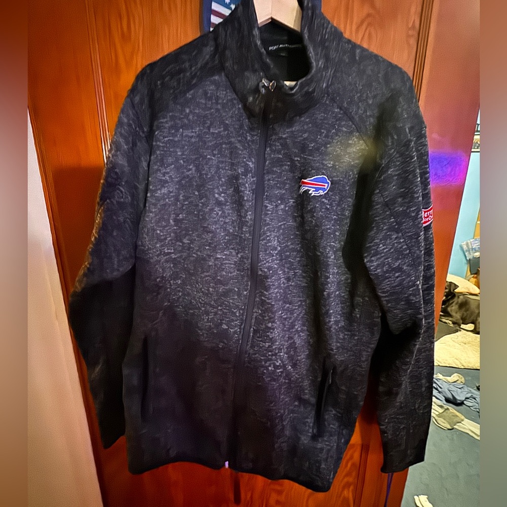 NFL Buffalo Bills Men's Black Heather Full-Zip Lightweight Jacket